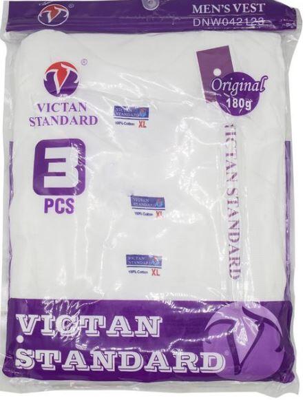 VICTAN White Standard Men's Cotton Fitted Vest (3Pcs) + FREE PEN ...