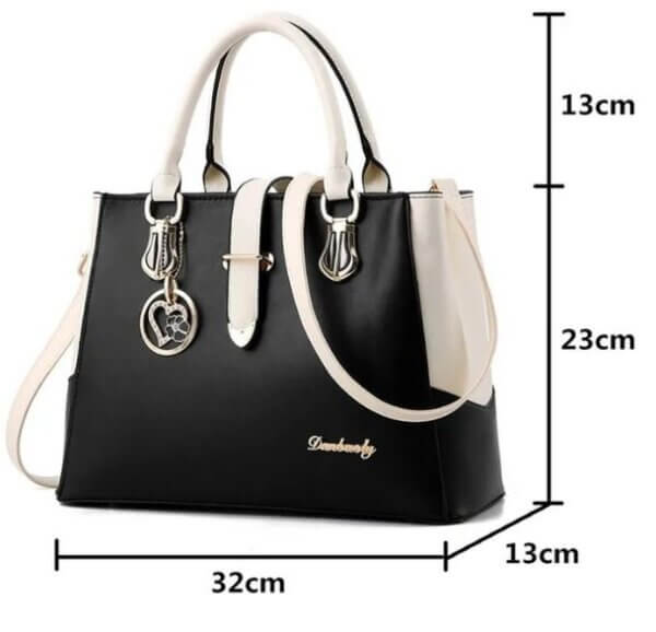 Ladies Fashionable Handbag Stylish Black or White Single Handbag Large in Size and With Divisions - Image 3