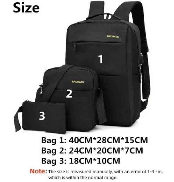 Laptop Anti-Theft USB-Compatible BackPack bag for men and women 3 in 1 bags School Bag, Travel Bag and more - Image 2