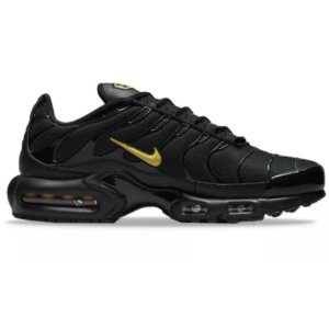 Nike Air Max Plus Black & Gold Sneakers and Shoes for Men and Women