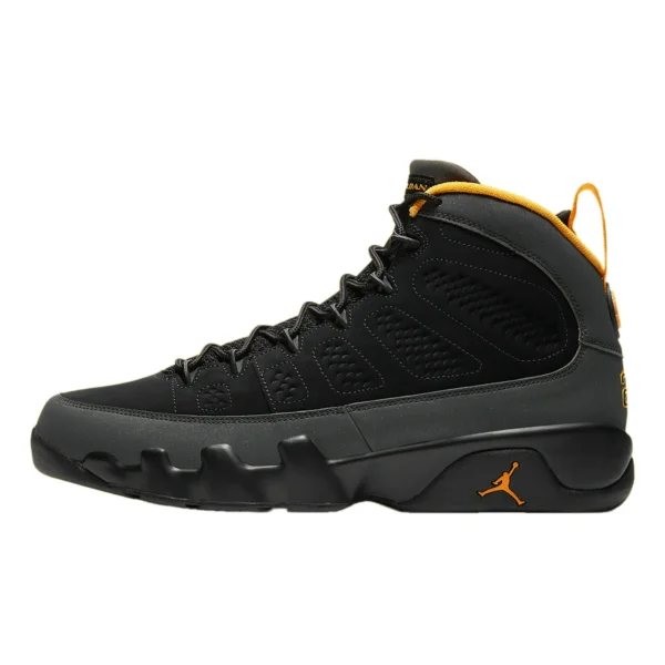 Air Jordan 9 Retro Dark Charcoal University Gold Sneakers and Shoes for Men