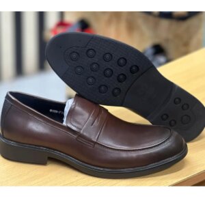 Classic Darktan Leather Slip-On Dress Leather Shoes