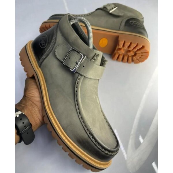Lugz Men’s Drifter Buckle Dark Grey Waterproof Leather Boots Lightweight Waterproof Sneaker Boot