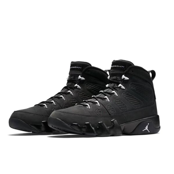 Nike Air Jordan 9 Retro IX Anthracite White Black Sneakers and Shoes for Men - Image 2
