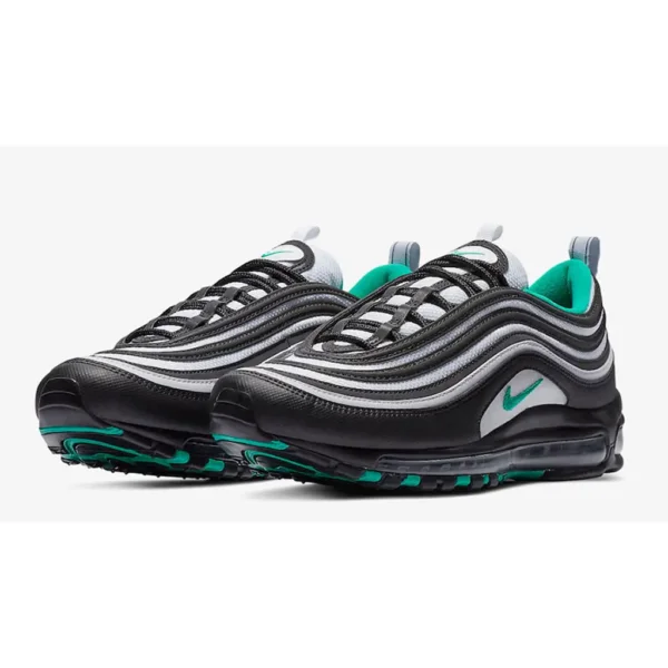 Nike Air Max 97 Black Green Sneakers and Shoes for Men and Women Unisex - Image 2