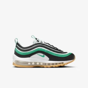 Nike Air Max 97 Black White Green Sneakers and Shoes for Men and Women Unisex