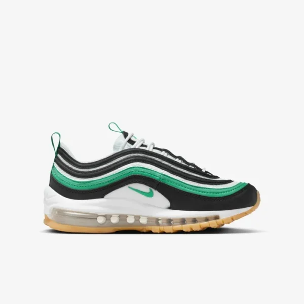 Nike Air Max 97 Black White Green Sneakers and Shoes for Men and Women Unisex