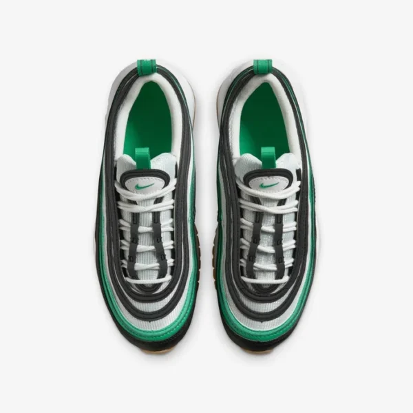 Nike Air Max 97 Black White Green Sneakers and Shoes for Men and Women Unisex - Image 4