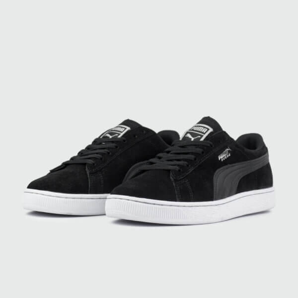 Puma Suede Classic Black and White Sneakers and Shoes for Men and Women Unisex - Image 2