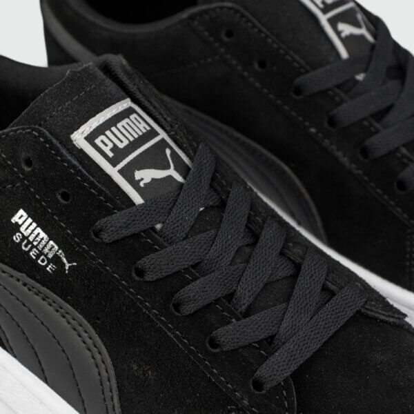 Puma Suede Classic Black and White Sneakers and Shoes for Men and Women Unisex - Image 4