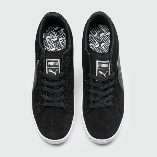 Puma Suede Classic Black and White Sneakers and Shoes for Men and Women Unisex - Image 5
