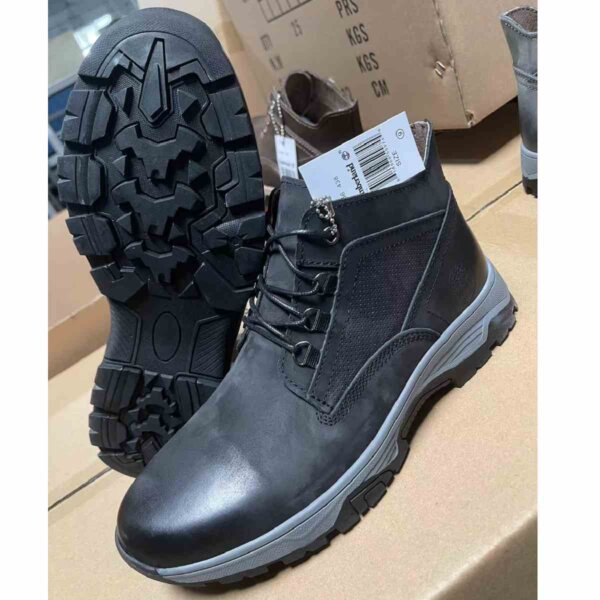 Timberland Men's Navy Mid-Cut Waterproof Leather Boots – Rugged Outdoor Sole Boots Lightweight Waterproof Sneaker Boots